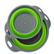 Друшляк силіконовий складаний 2 шт. у комплекті (великий + маленький) Collapsible filter baskets, зелений FIL258 фото 1