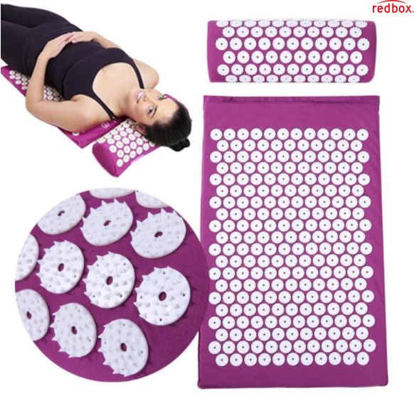 Масажний ортопедичний килимок з подушкою Acupressure Mat Ортопедический массажный коврик 65 см*41 см 1101457 фото
