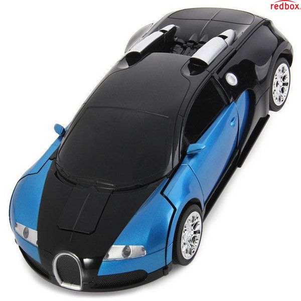 Машинка радіокерована трансформер Robot Car Bugatti Size12 СИНЯ ⁇ Робот-трансформер на радіокеруванні 1:12 888219292 фото