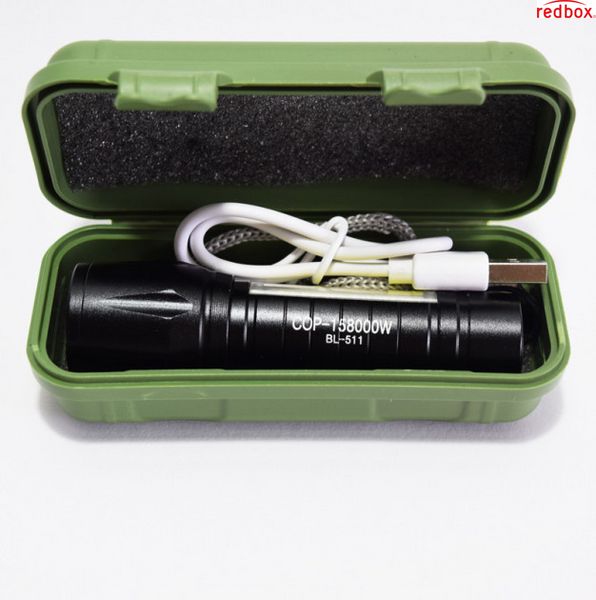 Потужний ліхтар кишеньковий акумуляторний портативний Police BL-511 на акумуляторі з COB ZOOM USB в кейсі BL-511-XPE-COB фото