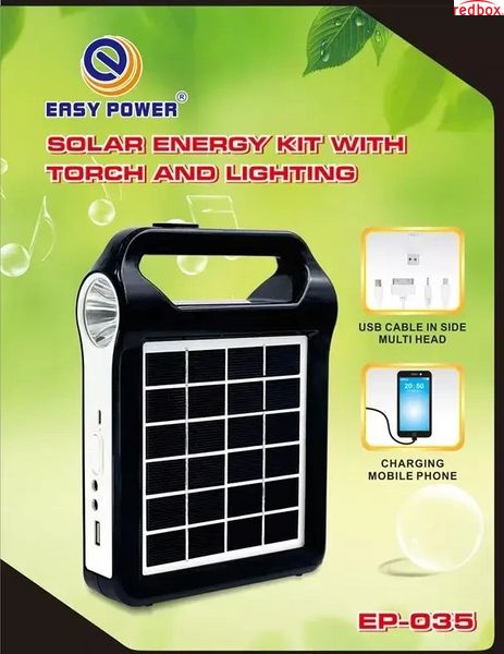 Ліхтар-Power Bank-радіо-блютуз (2400mAh) із сонячною панеллю EP-035 EP035 фото