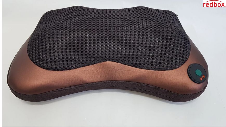 Масажна подушка MASSAGE PILLOW QY-8028 інфрачервоний роликовий масажер для шиї і спини 8 масажних ролика 80288 фото