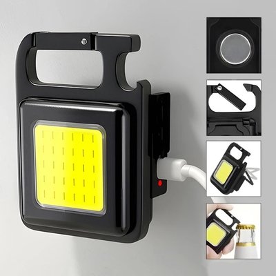 Ліхтарик брелок акумуляторний LED COB з карабіном і магнітом 500 mAh LED233 фото