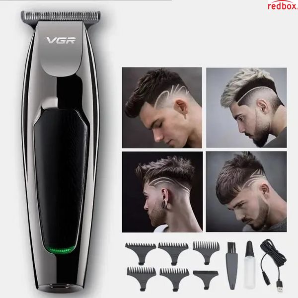 Акумуляторна перукарня машинка для стриження волосся й бороди VGR V030 п'ятьма насадками UKG V030 фото