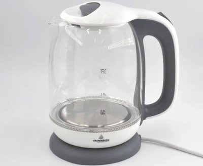 Електричний дисковий скляний чайник Crownberg CB 9121 1800 Вт електричний чайник із підсвіткою CB9121 фото
