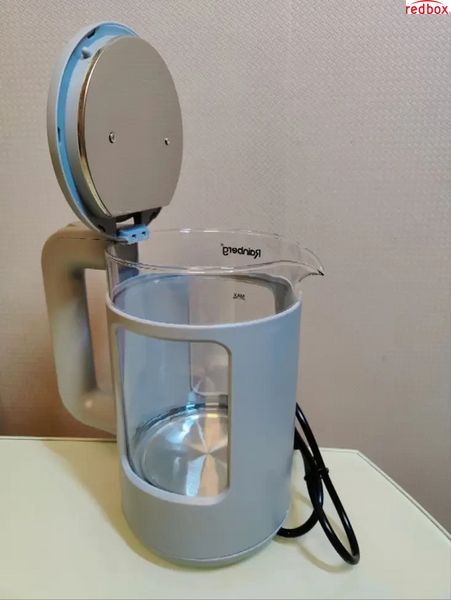 Дисковий прозорий електрочайник Rainberg RB-2220 Скляний електричний чайник з підсвіткою 2200W RB2220 фото