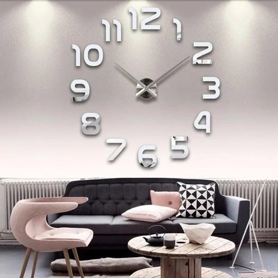 Настінний 3D-годинник 120 см сірий ZH002 GREY002 фото
