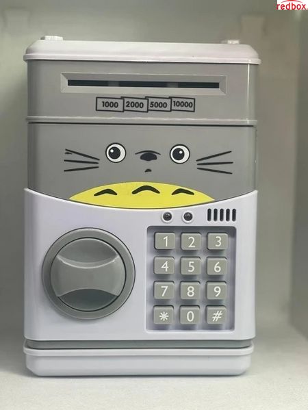 Скарбничка сейф дитяча інтерактивна іграшка Кіт Сірий із кодовим замком Cartoon CAT CARCO123 фото