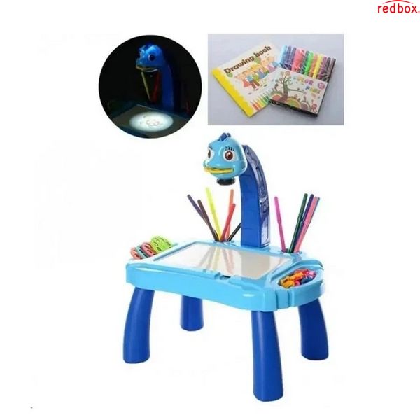 Дитячий столик проєктор для малювання Projector Painting набір із проєктором, 24 слайди, фломастери Синій PPI24 фото
